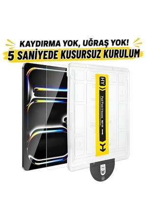 Galaxy Tab S10 Fe Plus Kolay Uygulama Aparatlı Toz Önleyici Tam Kaplayan Cam Ekran Koruyucu