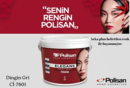 Polisan Elegans Extra Parlak-Küf Önleyici-Antibakteriyel Silinebilir İç Cephe Boyası 2.5lt-Dingin Gri