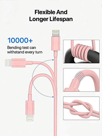 Iphone Uyumlu Rose Altın Hızlı Şarj-data Aktarım Kablosu (8 Pin Lighting Kablo-1 Metre)