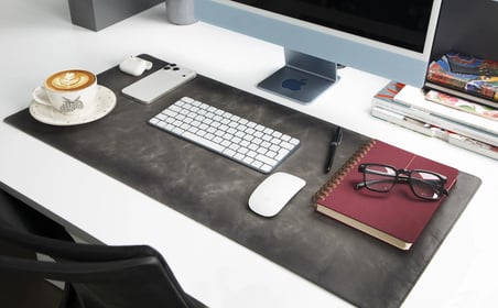 Kişiye Özel Hakiki Full Grain Deri Masa Matı 37X80 Cm El Yapımı Ofis Sümeni Ve Mouse Pad