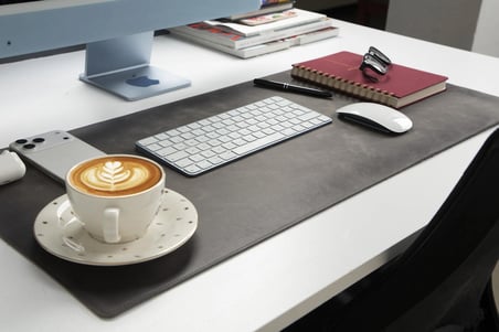 Kişiye Özel Hakiki Full Grain Deri Masa Matı 37X80 Cm El Yapımı Ofis Sümeni Ve Mouse Pad
