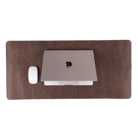 Kişiye Özel Hakiki Full Grain Deri Masa Matı 37X80 Cm El Yapımı Ofis Sümeni Ve Mouse Pad