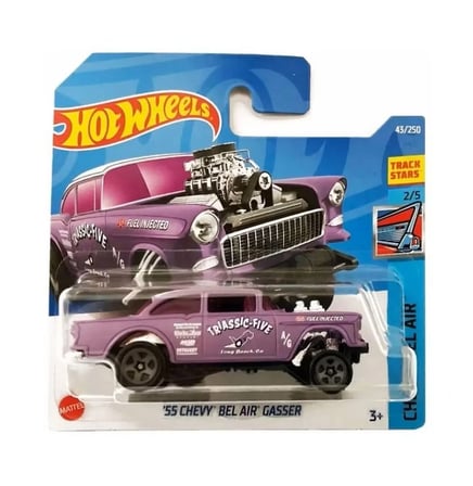 55 Chevy Bel Air Gasser Mor 1:64 Ölçek 2/5