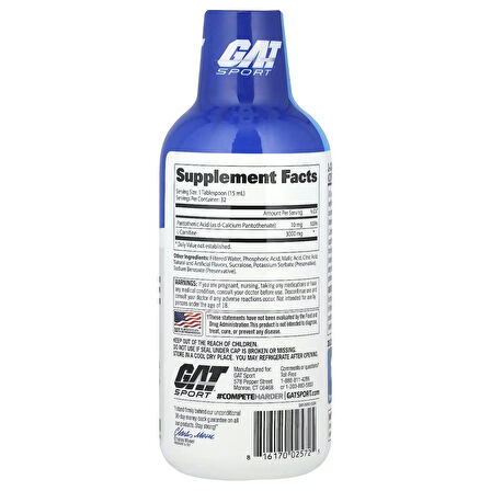 GAT, Sport, L-Carnitine Fat To Energy Support Amino acids 473 Ml - 32 Servis