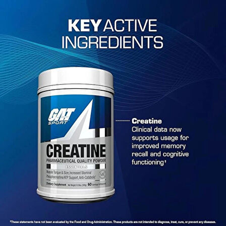 Gat CREATİNE MONOHYDRATE 300 Gram -USA ABD / 60 SERVİS