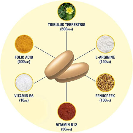 Gat Sport Testrol Gold Es Tribulus + Arginine + Selenium + Fenugreek + Saw Palmetto + Ginkgo Biloba - 60 Tablet