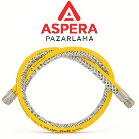 125 Cm Doğalgaz Flex Bağlantı Hortumu - Gaz Flexi Boru | Ocak, Fırın, Soba Uyumlu