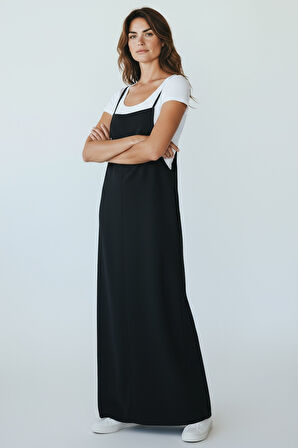 KADIN AYARLANABİLİR İP ASKILI DABIL KUMAŞ ELBİSE