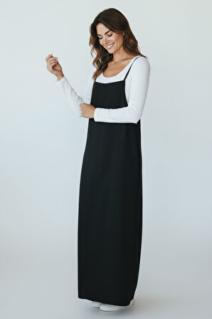 KADIN AYARLANABİLİR İP ASKILI DABIL KUMAŞ ELBİSE