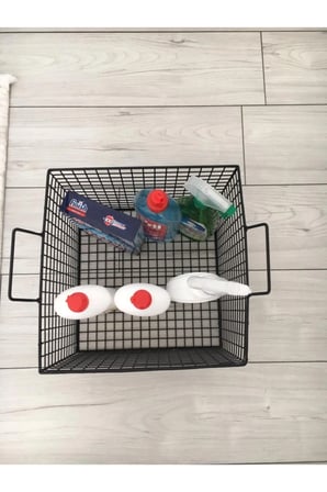 Çok Amaçlı Metal Kare Organizer Tel Sepet (saklama Kabı)