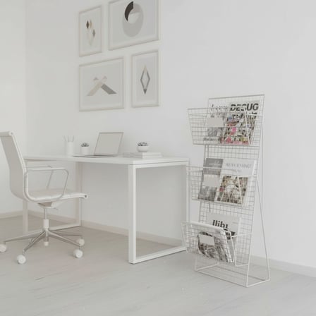 Dikey 3 Gözlü Beyaz YENİ Stant Tel Kafes Kitaplık Dergilik ve Gazetelik Ünitesi