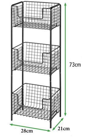 Çok Amaçlı 3 Katmanlı Dikey Banyo Raf Ünitesi
