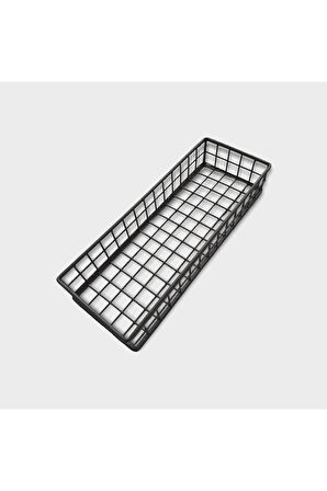 Asortik Düz Dekoratif Tekli Büyük Boy Rüstik Tel Sepet (yeni)