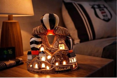 Han Cappadocia Collection Kapadokya Dekoratif Alçı Peribacası Gece Lambası Taraftar Beşiktaş