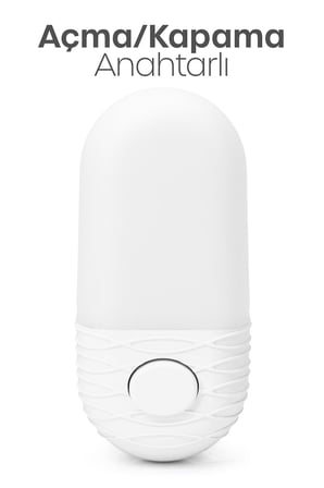 Gece Lambası Uzun Elips Tip 2 MOD Sarı-Beyaz Işık Tuşlu Koridor Hol Işığı Uyuma Işığı Beyaz K7064