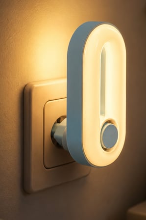 Gece Lambası Halka Tip 2 MOD Sarı-Beyaz Işık Tuşlu Koridor Hol Işığı Uyuma Işığı Mavi K6760