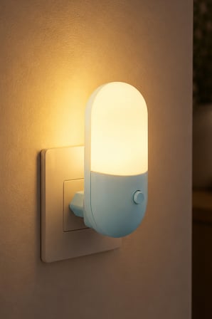 Gece Lambası Yumurta Tip 2 MOD Sarı-Beyaz Işık Tuşlu Koridor Hol Işığı Uyuma Işığı Mavi K6791