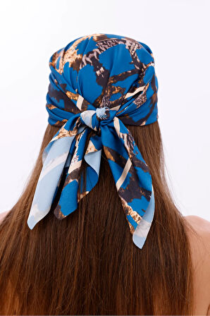 Gece Leoparı Model Fular Bandana Şal Estascarf 70x70 Cm