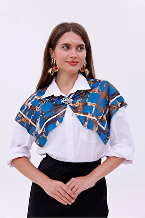 Gece Leoparı Model Fular Bandana Şal Estascarf 70x70 Cm