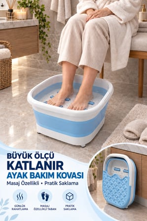 Büyük Boy Masaj Özellikli Katlanır Ayak Bakım Kovası Pedikür Leğeni Ayak Yıkama Küveti ayak bakım kovası ayak leğeni