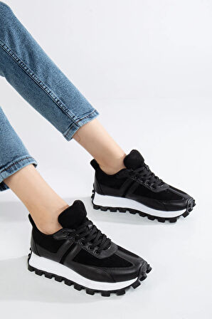 Kadın Siyah Spor Sneaker Ayakkabı