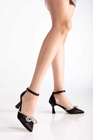 Kadın Taşlı Stiletto Sivri Burun Topuklu Abiye Ayakkabı