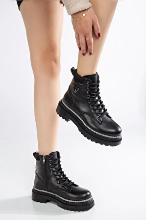 Kadın Parlak İp Detaylı Postal Bot