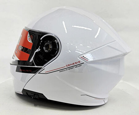 MT Kask Mt Genesis Sv A0 Çene Açılır Kask Parlak Beyaz  