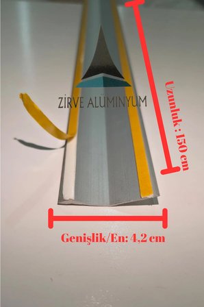 Alüminyum Kapı Eşik Kot Farkı 150 cm'ye Kadar Özel Ölçü Seviye Profili Yükseklik Profili Kapı Eşik Çıtası Gri Renk Kendinden Yapışkanlı