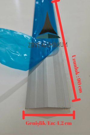 Alüminyum Kapı Eşik Kot Farkı 90 cm'ye Kadar Özel Ölçü Seviye Profili Yükseklik Profili Kapı Eşik Çıtası Gri Renk Kendinden Yapışkanlı alüminyum0002, one size