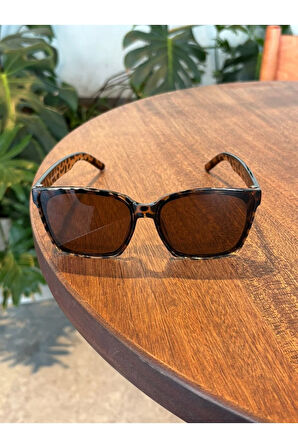 Gentle Leopar Unisex Kadın Erkek Büyük Köşeli Güneş Gözlüğü Unisex 63 Ekartman
