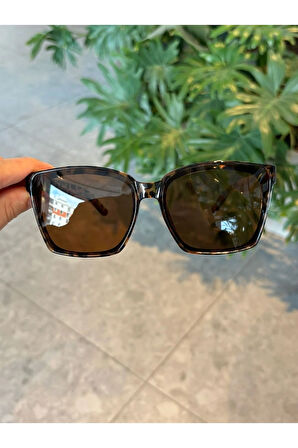 Gentle Leopar Unisex Kadın Erkek Büyük Köşeli Güneş Gözlüğü Unisex 63 Ekartman