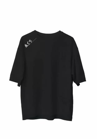Gizers Giyim Unisex Bisiklet Yaka Baskılı Oversize T-Shirt - Siyah