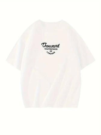 Gizers Giyim Thousand Baskılı Oversize Bisiklet Yaka T-shirt - Beyaz