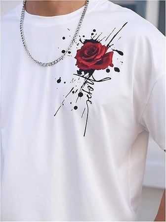 Gizers Giyim Erkek Bisiklet Yaka Kısa Kol Baskılı T-shirt - Beyaz