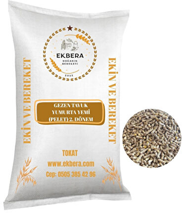 EKBERA - Gezen Tavuk Yumurta Yemi (Pelet) - 2. Dönem - Tüm Kanatlılar İçin Uygun - 1 kg