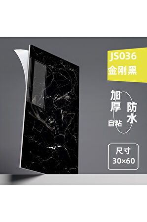 Siyah mermer desen  yapışkanlı pvc duvar kaplama mutfak banyo  sticker  30*60cm (6 adet) 1,08mt2