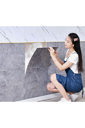 Siyah mermer desen  yapışkanlı pvc duvar kaplama mutfak banyo  sticker  30*60cm (6 adet) 1,08mt2