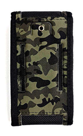 Kemere Takılan Askeri Desenli Dik Kılıf Büyük Boy Cırtlı Kumaş 17x8 Cm