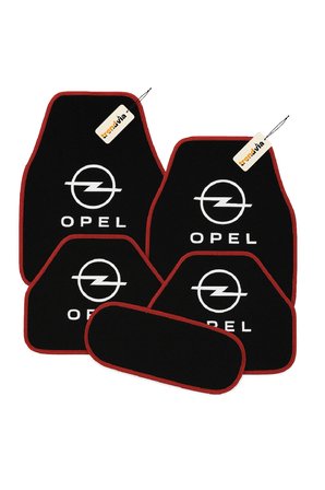 Opel Logolu Siyah Kırmızı Oto Halı Paspas Seti 5’li – Kaymaz Tabanlı, Kolay Temizlenir
