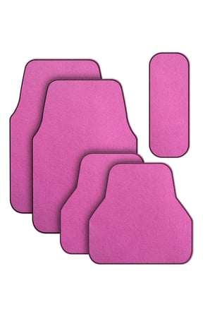 Pembe Halı Oto Paspas Seti Siyah Kenar Dikişli - Her Araca Uygun