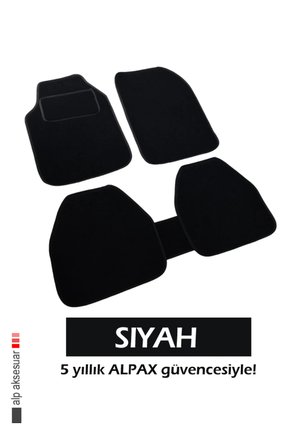 Siyah Halı Oto Paspas Seti Siyah Kenar Dikişli - Her Araca Uygun