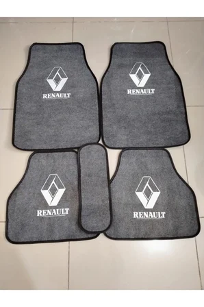 Renault Gri Halı Paspas Çift Kat Halı Paspas 5 Parça