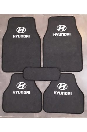 Hyundai Accent Era Logolu Füme Halı Paspas Çift Kat