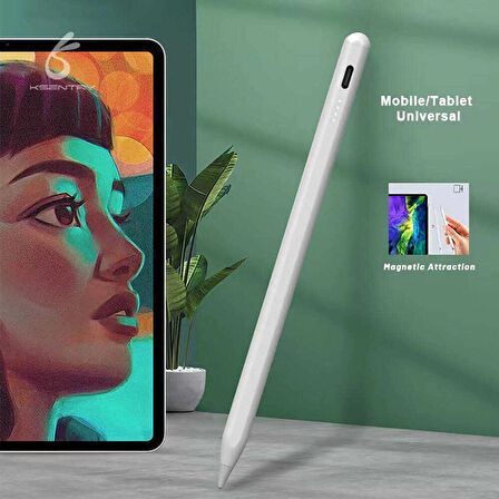 Şarjlı Universal İos ve Android Uyumlu Dokunmatik Stylus Kalem, Telefon Tablet Kalemi