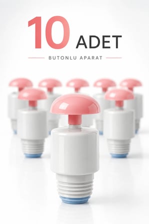 Depolu Sıvı Sabunluk Sistemi Musluğu 10 Lu Paket - Butonlu Musluk Aparatı - Pembe