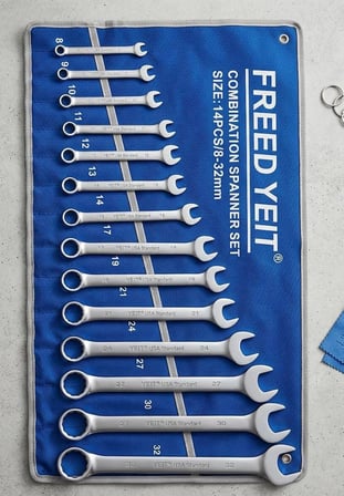Kombine Anahtar Takımı 8-32 mm 14 Parça  özel bez çantalı 
