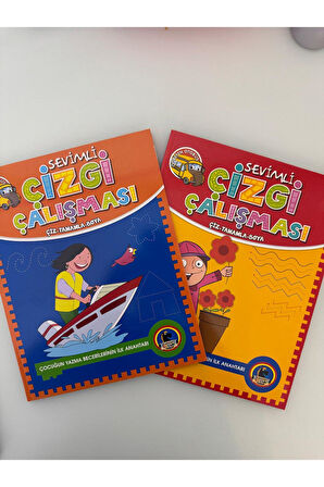 Çizgi Çalışması Eğitici Öğretici Boyama Kitabı (2 li Set)