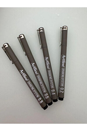 Çizim Kalemi 0.2 - 0.4 - 0.6 - 0.8 MM Siyah (4 adet)