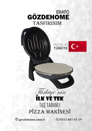 Erato Pizza Makinesi Taşfırınım Lahmacun Makinesi Doğal Taş Tabanlı Fırın Füme